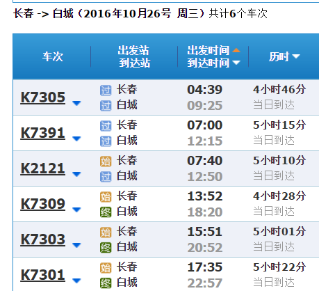 1661次列车最新时刻表