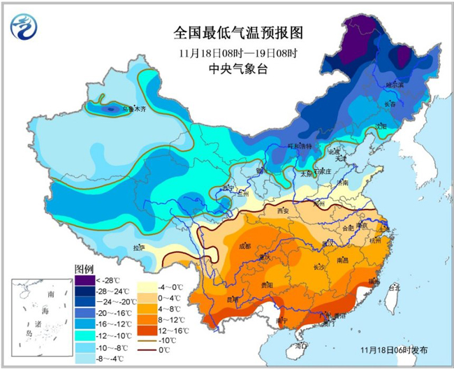 强冷空气下的中东部地区心灵之旅